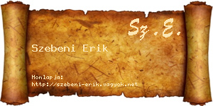 Szebeni Erik névjegykártya