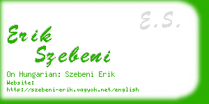 erik szebeni business card